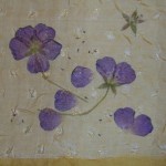 tableau textile de fleurs