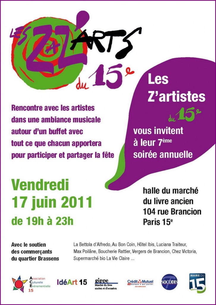 INVITATION  FETE DES ARTISTES DU 15e - les ZaZ'Arts 2011